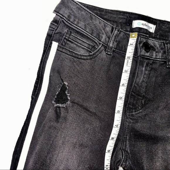 Boutique Ripped Fray Bottom Black & White side stripes Skinnies - Picture 10 of 14